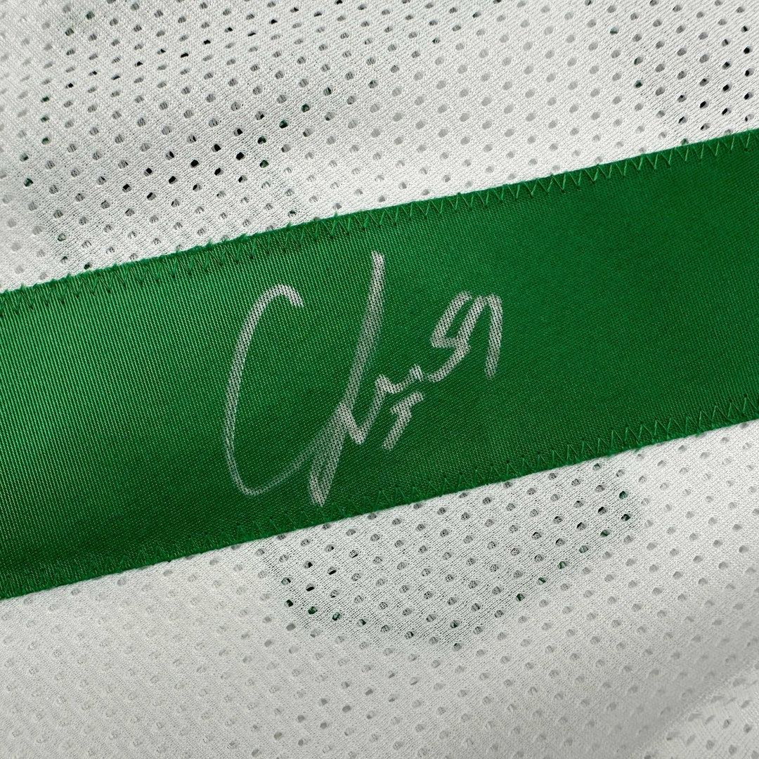 Autographed/Signed CJ C.J. Mosley New York White Football Jersey JSA COA
