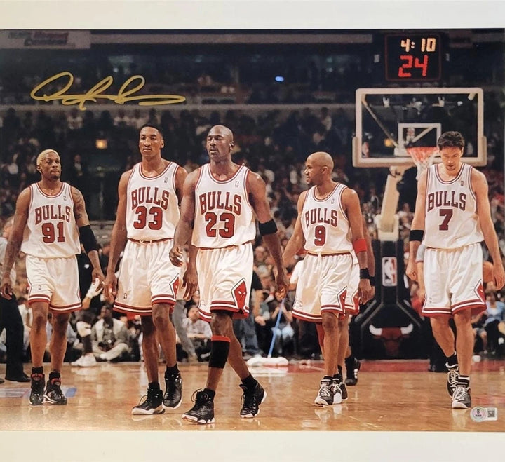 Dennis Rodman signed 97-98 Bulls Last Dance 16x20 photo autograph ~ Beckett BAS