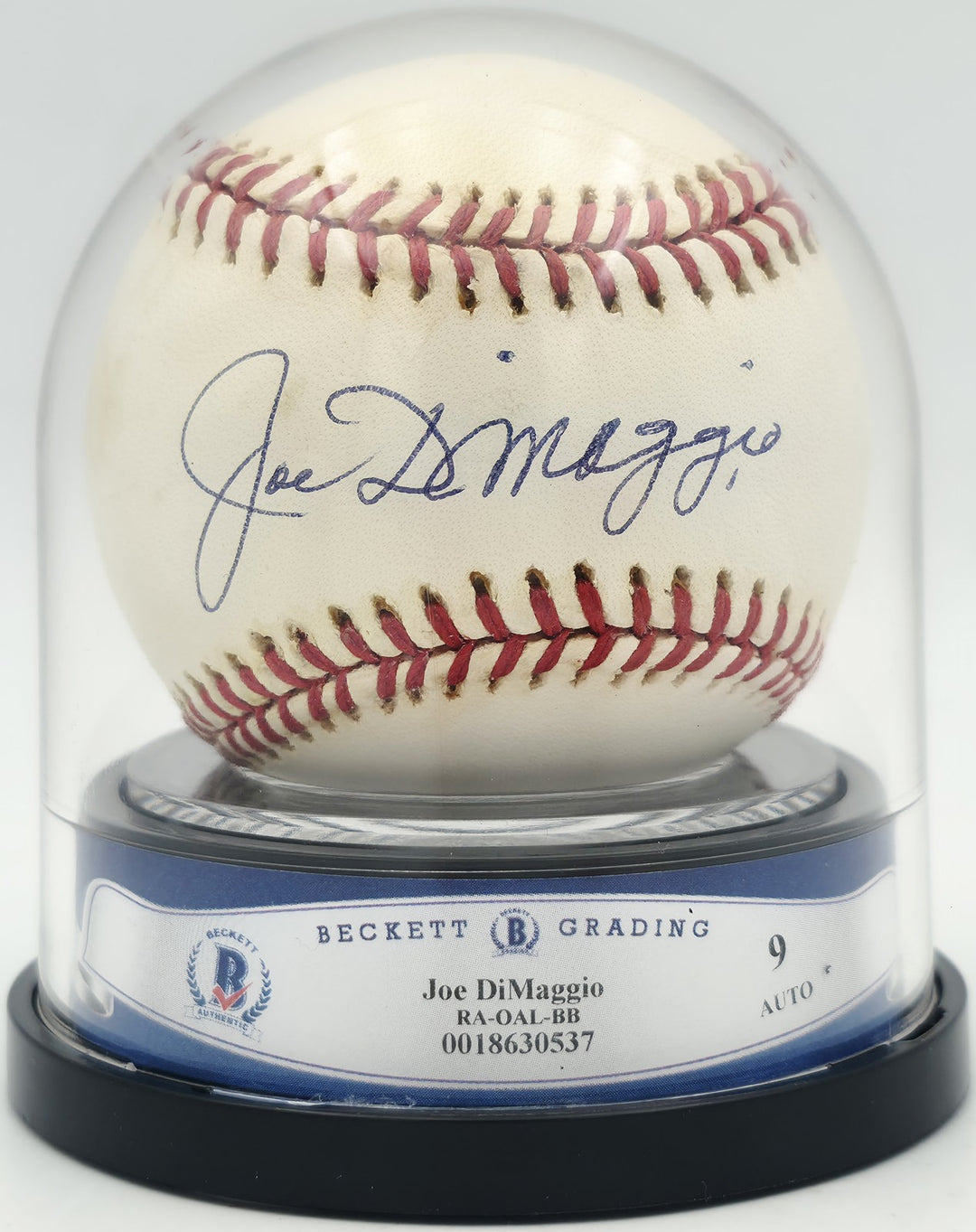 Joe DiMaggio Signed AL Baseball New York Yankees Auto Mint 9 Beckett #18630537