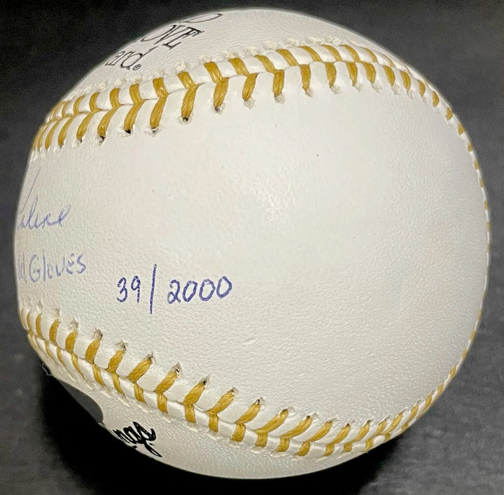 Al Kaline Signed Mlb Gold Glove Baseball 10 Gold Gloves Auto Tigers Hof Steiner