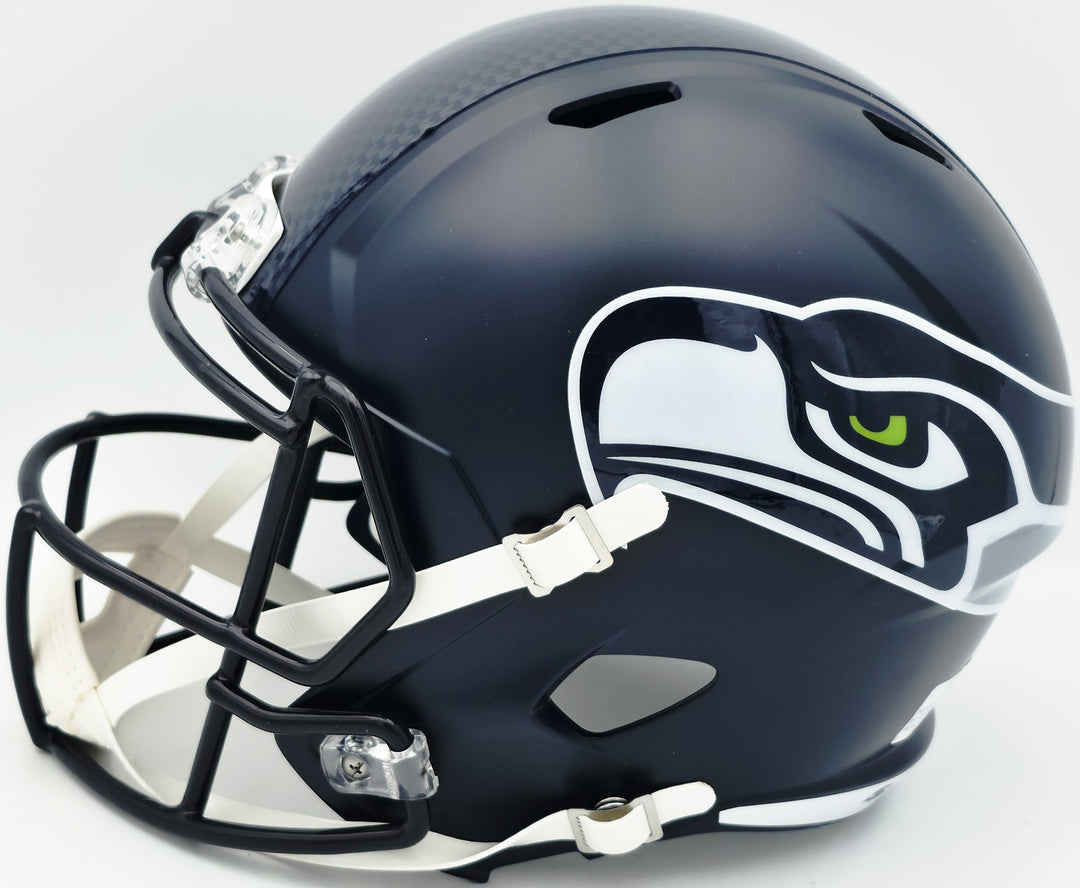 Nick Emmanwori Auto Seahawks Blue Full Size Speed Replica Helmet Beckett Witness