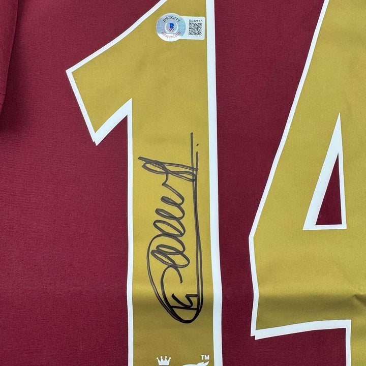 Framed Autographed/Signed Thierry Henry 35x39 Arsenal Red Jersey BAS COA
