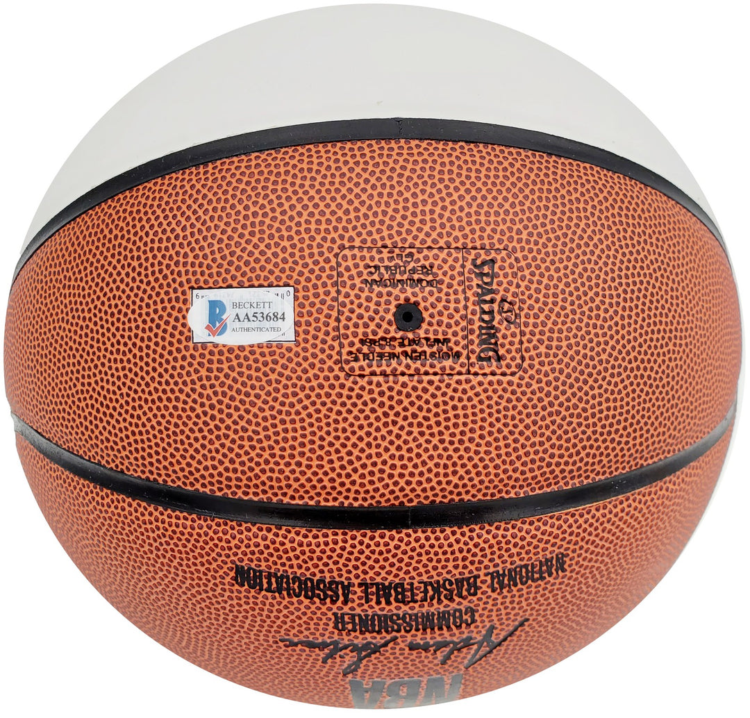 Damian Lillard Autographed Spalding Trail Blazers White Logo Basketball Beckett