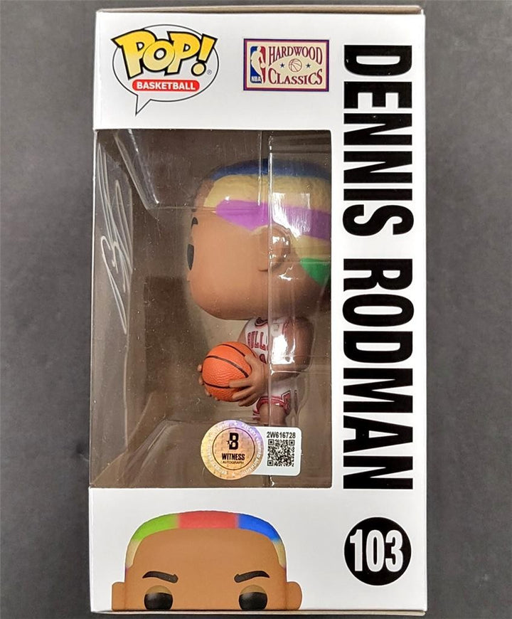 Dennis Rodman signed Chicago Bulls Funko Pop! 103 figure autograph ~ Beckett BAS