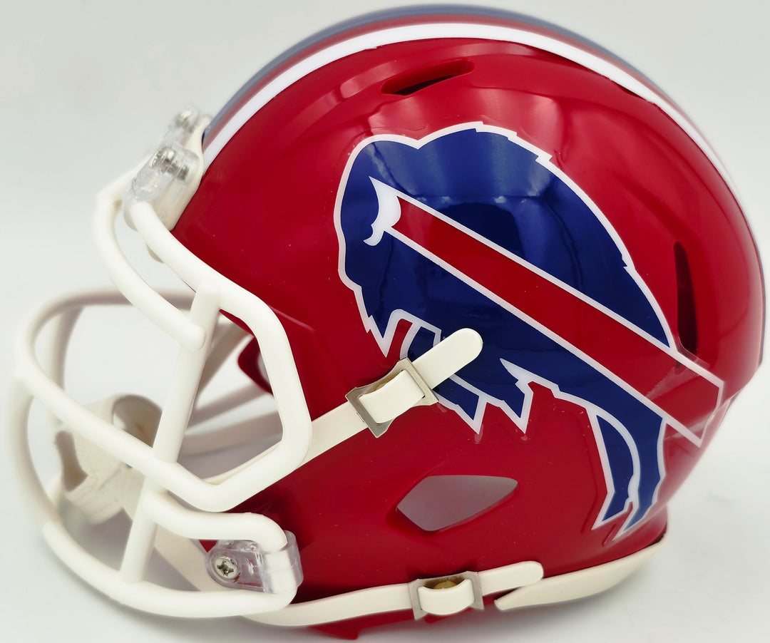 Bruce Smith Signed Buffalo Bills Red 1987-2001 Throwback Speed Mini Helmet