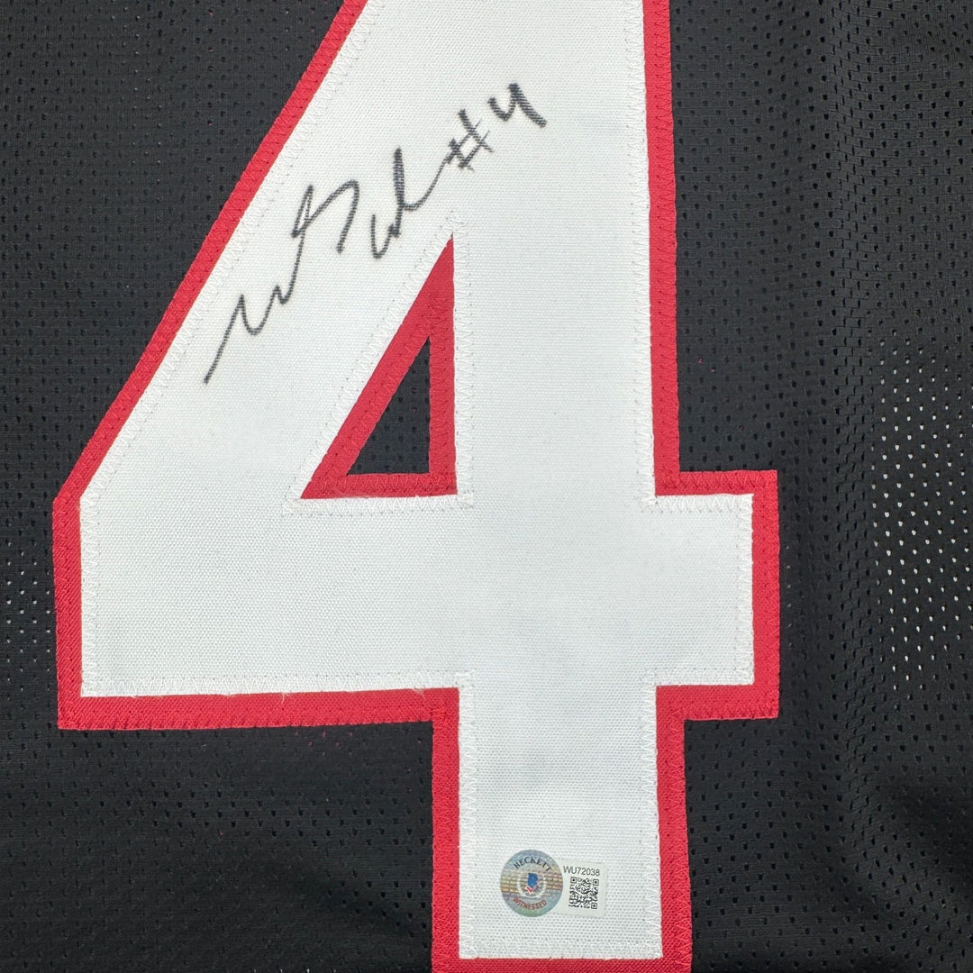 Autographed/Signed James Cook Georgia Black College Jersey Beckett BAS COA