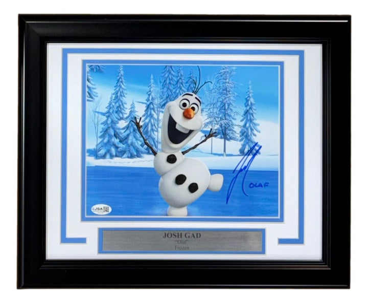Josh Gad Signed Framed 8x10 Frozen Photo Olaf Inscribed JSA