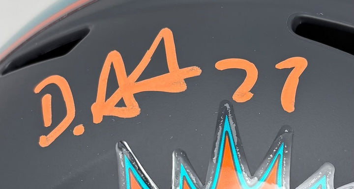 De'Von Achane Signed Miami Dolphins FS Rivalries Replica Speed Helmet BAS