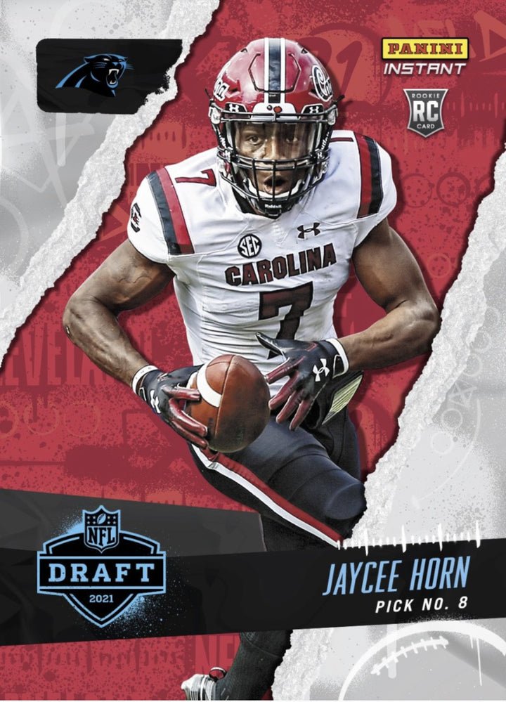 2021 JAYCEE HORN NFL DRAFT NIGHT PICK 8 PANINI INSTANT PANTHERS ROOKIE CARD #7