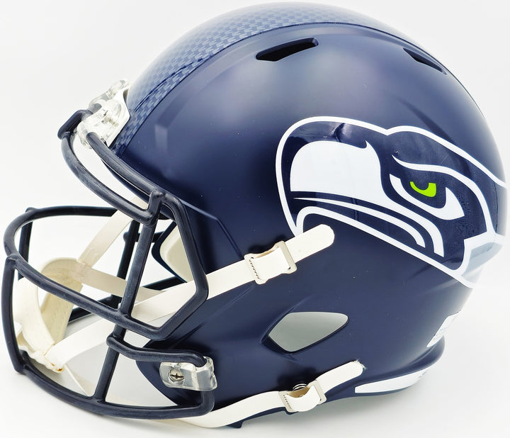 Tyler Lockett Auto Signed Seahawks Blue Full Size Speed Replica Helmet MCS Holo