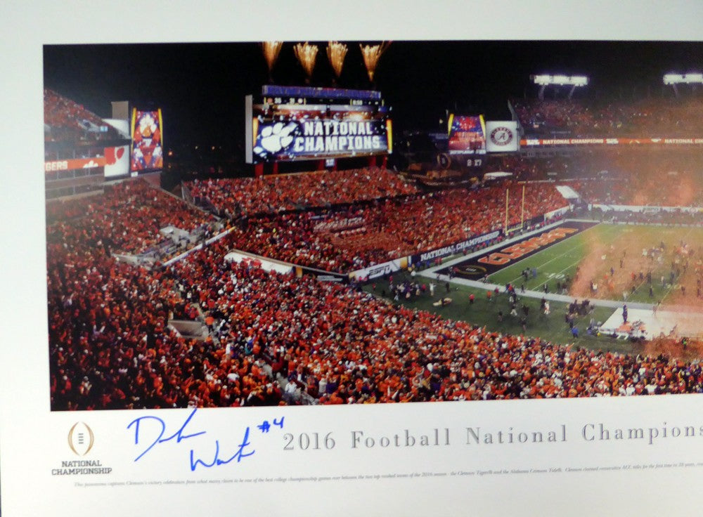 Deshaun Watson Signed 13x40 Panoramic Photo Clemson Tigers Beckett BAS