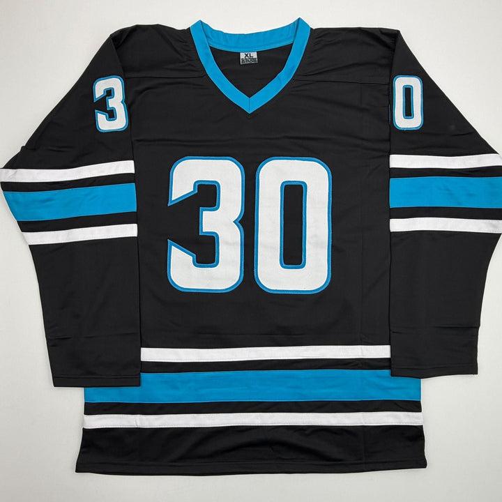Autographed/Signed Yaroslav Askarov San Jose Black Hockey Jersey Beckett BAS COA