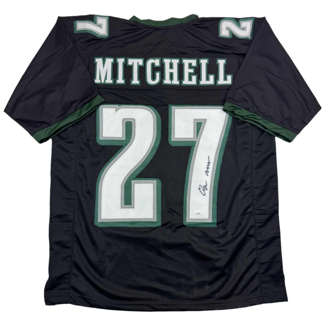 Autographed/Signed Quinyon Mitchell Philadelphia Black Jersey JSA COA