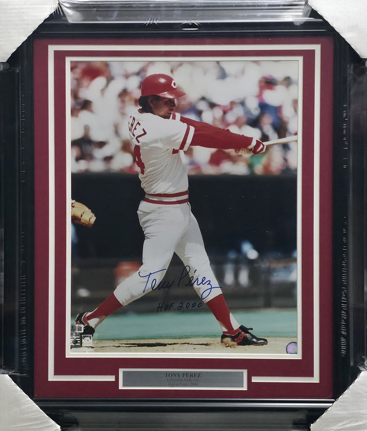 Tony Perez Signed Framed 16x20 Photo Cincinnati Reds Beckett QR #BS30411