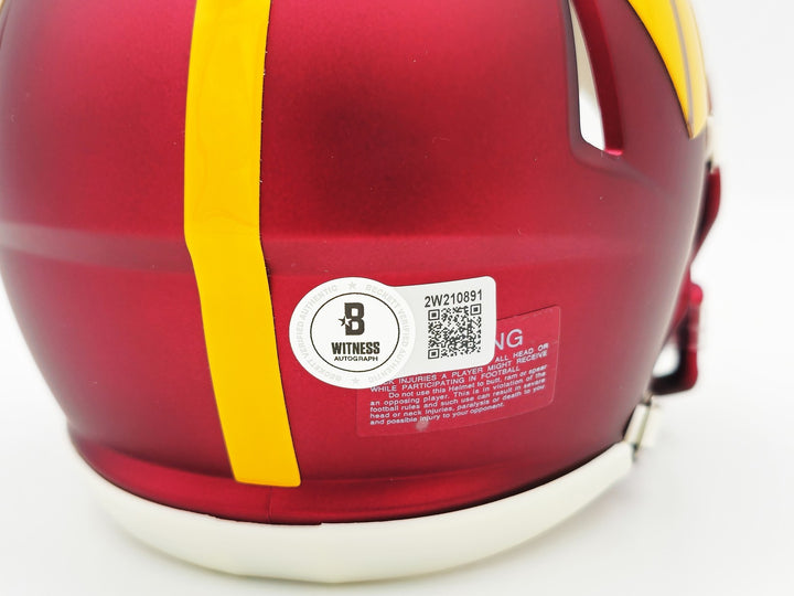 Mike Sainristil Signed Washington Commanders Maroon Speed Mini Helmet