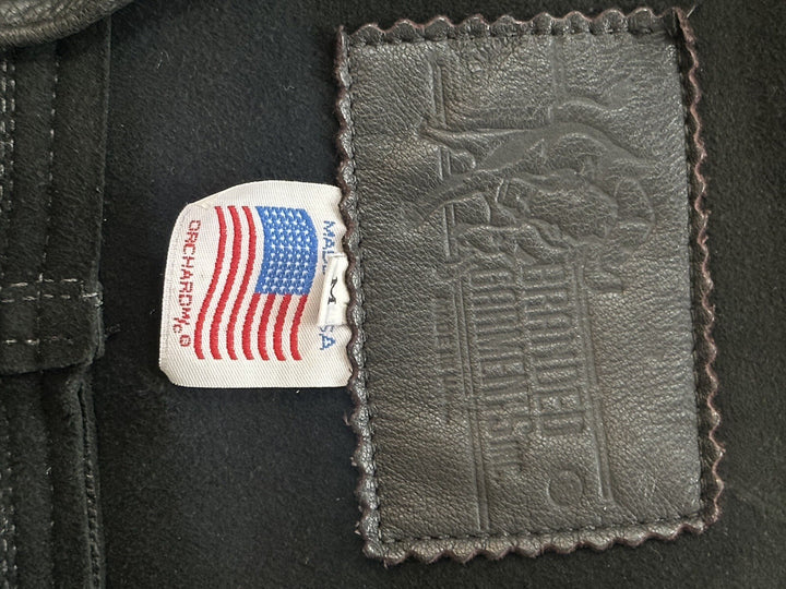 Vintage Branded Garments Black Leather Jacket Button Usa New W/out Tag Sz M 44