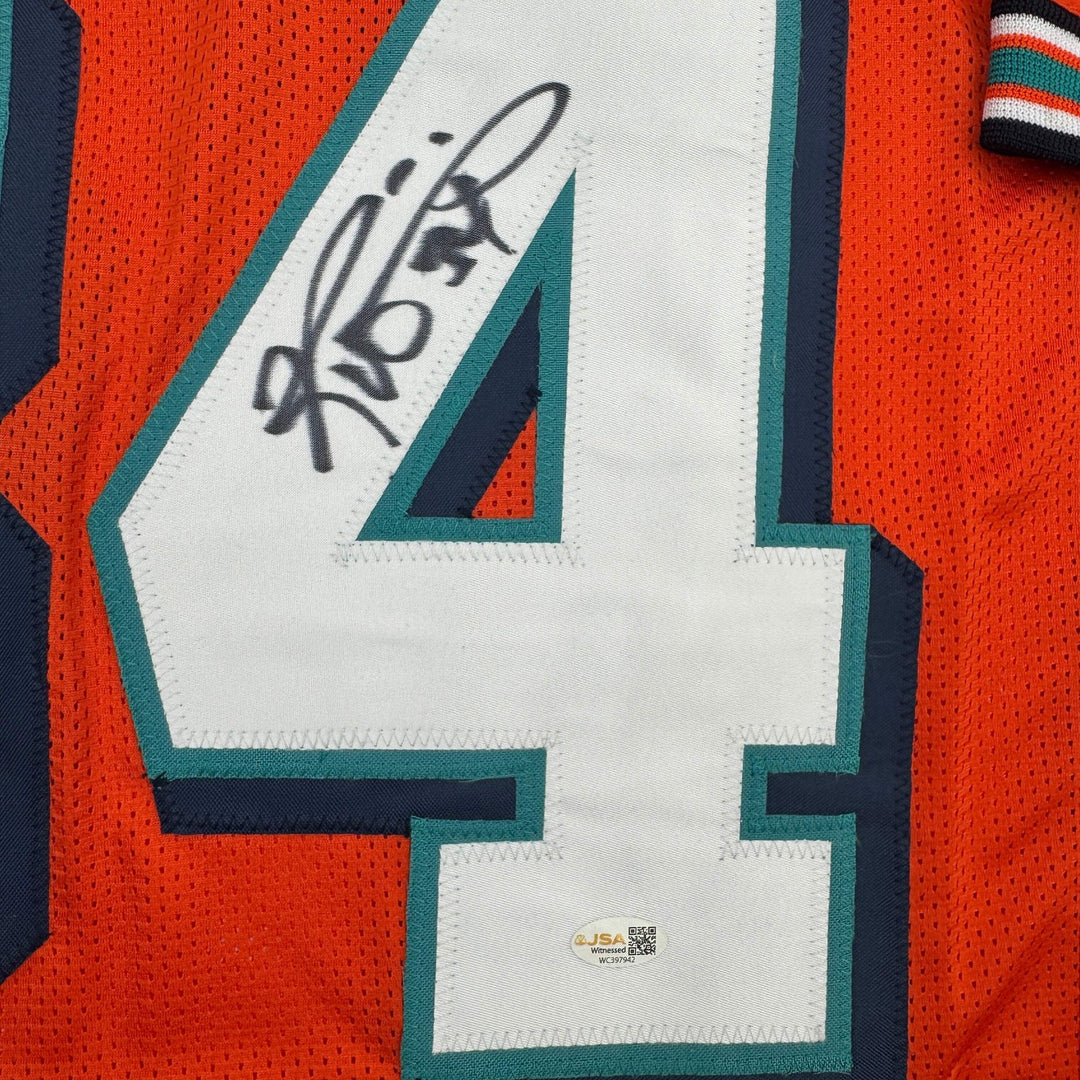 Autographed/Signed RICKY WILLIAMS Miami Orange Football Jersey JSA COA Auto