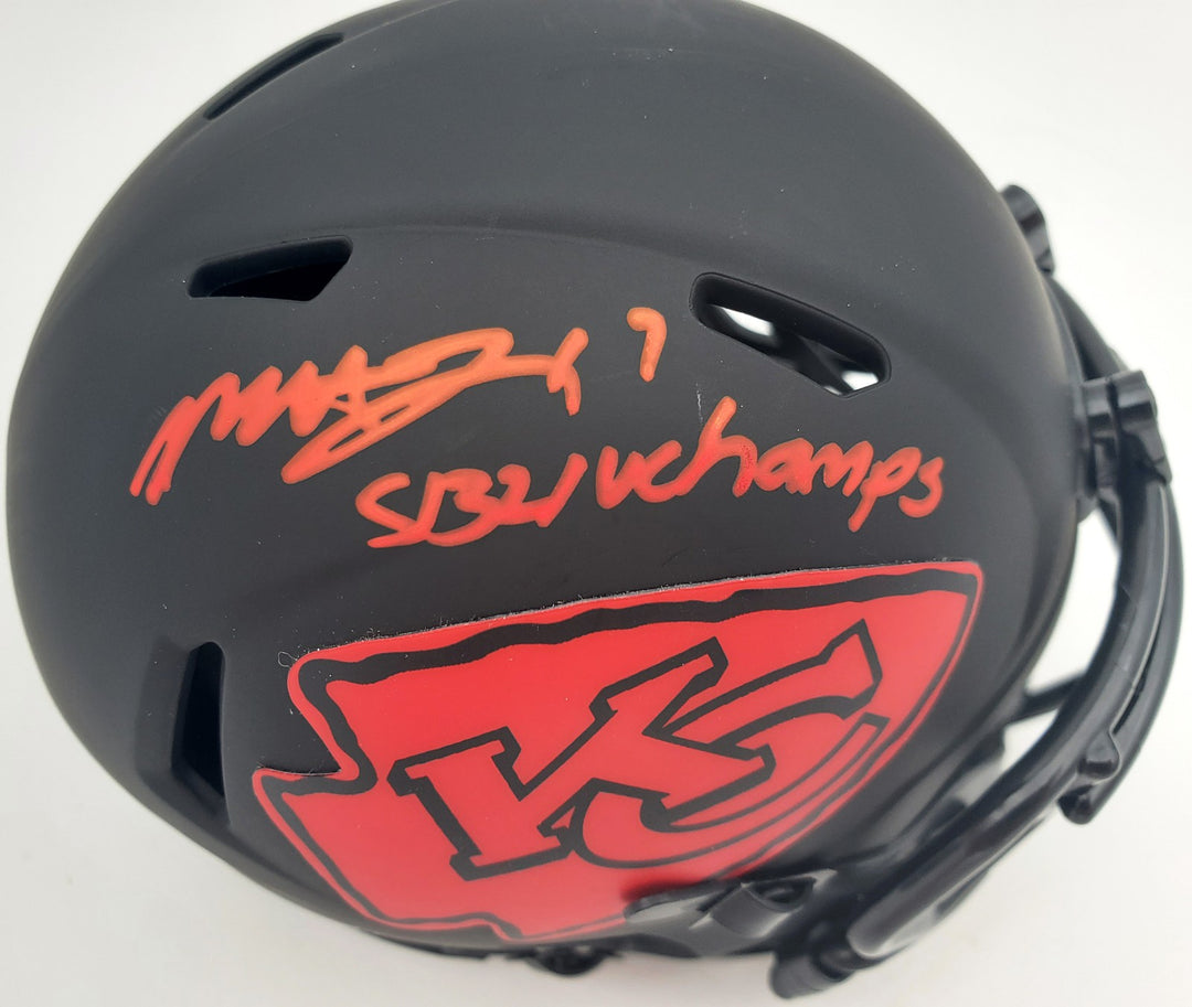 Mecole Hardman Signed Kansas City Chiefs Eclipse Black Speed Mini Helmet Beckett