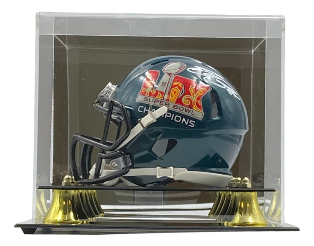 Saquon Barkley Signed Eagles Super Bowl 59 LIX Mini Helmet PSA/DNA w/ Case