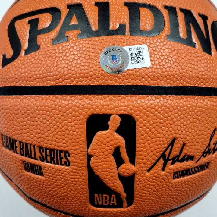Karl Malone signed I/O Replica Spalding Basketball Jazz (C) ~ Beckett BAS Holo