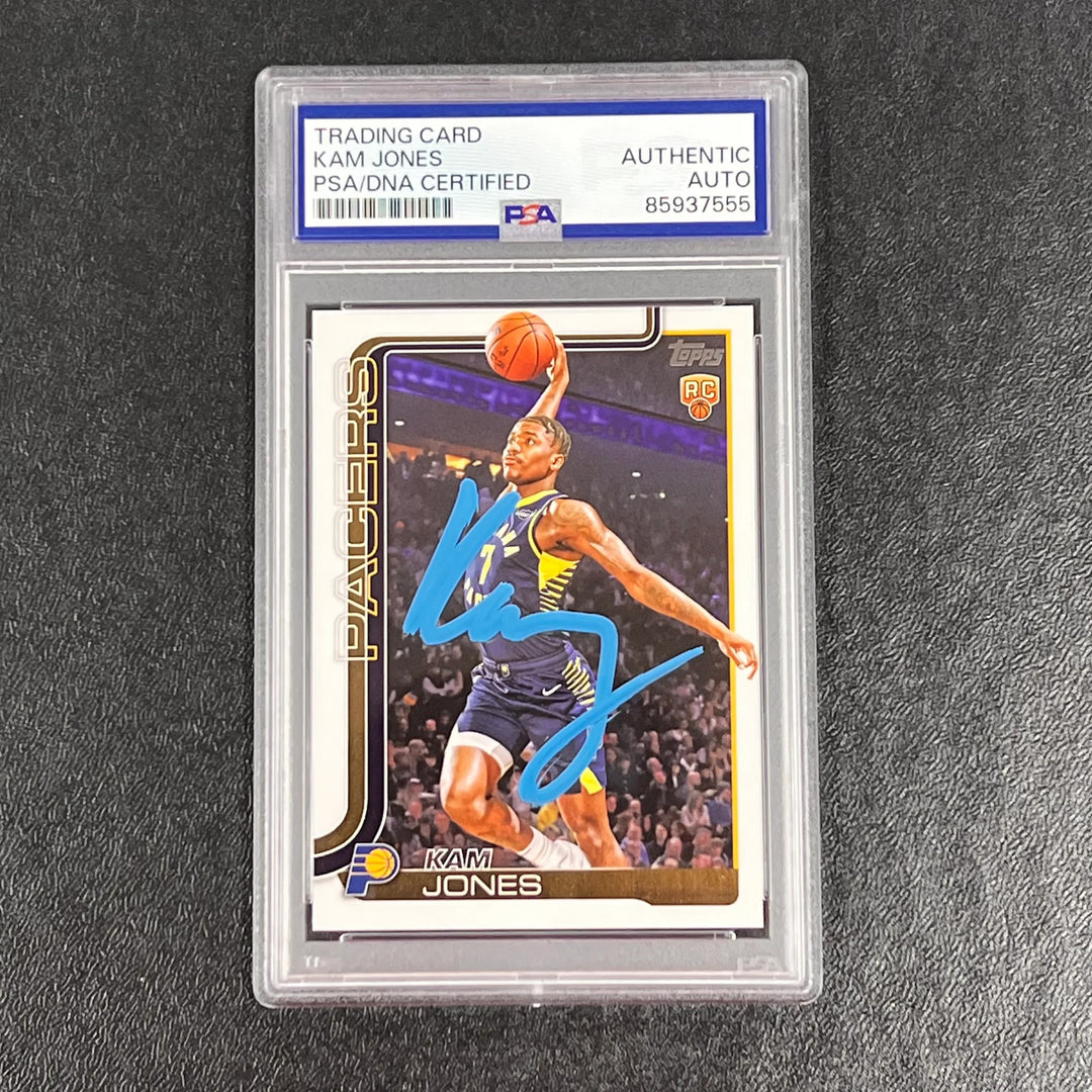 2025 Topps #239 Kam Jones Signed Card Auto PSA Slabbed Indiana Pacers
