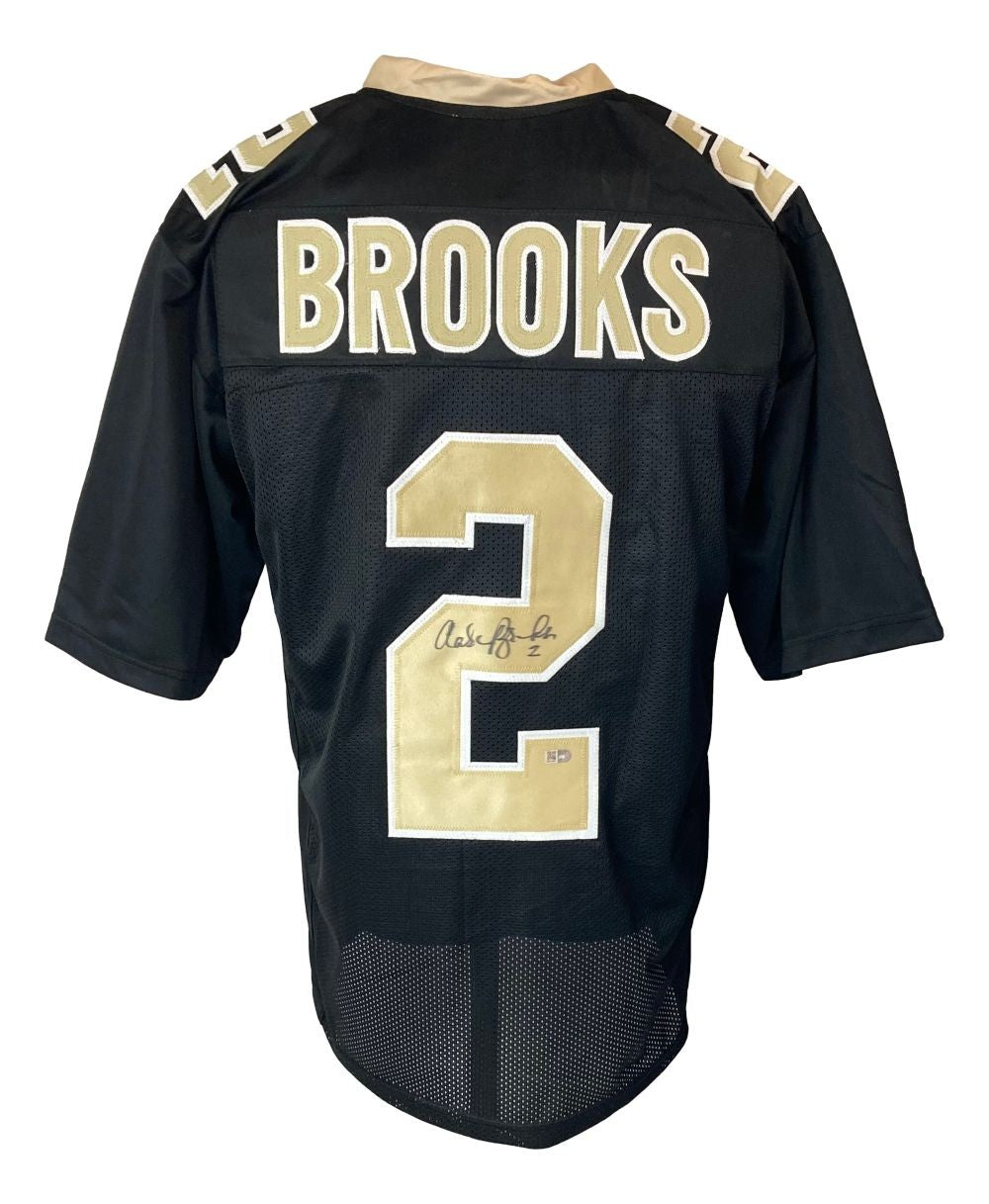 Aaron Brooks New Orleans Signed Black Football Jersey Sports Integrity