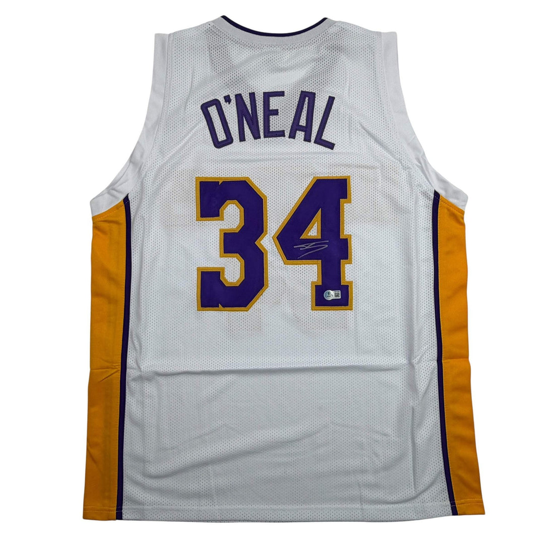 Autographed/Signed SHAQUILLE SHAQ O'NEAL Los Angeles LA White Jersey JSA COA