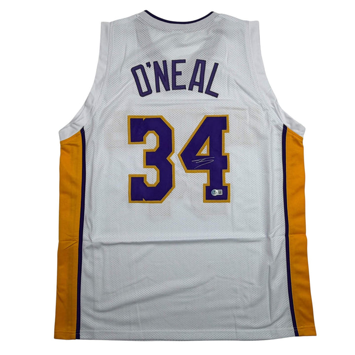 Autographed/Signed SHAQUILLE SHAQ O'NEAL Los Angeles LA White Jersey JSA COA
