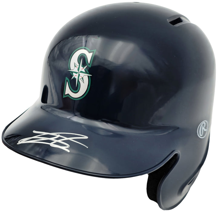 Julio Rodriguez Signed Seattle Mariners Blue Mini Helmet Beckett