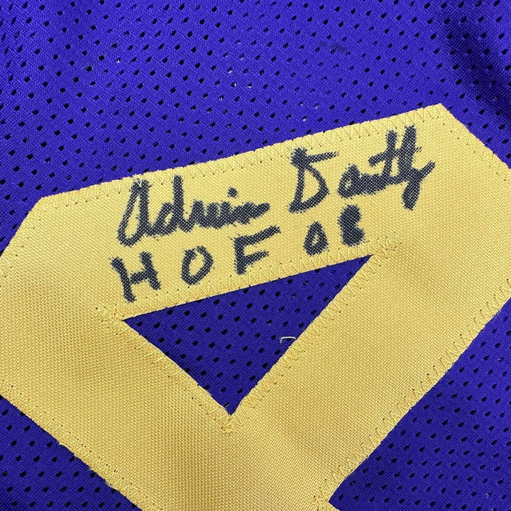 Framed Autographed/Signed Adrian Dantley 35x39 HOF Utah Purple Jersey COA