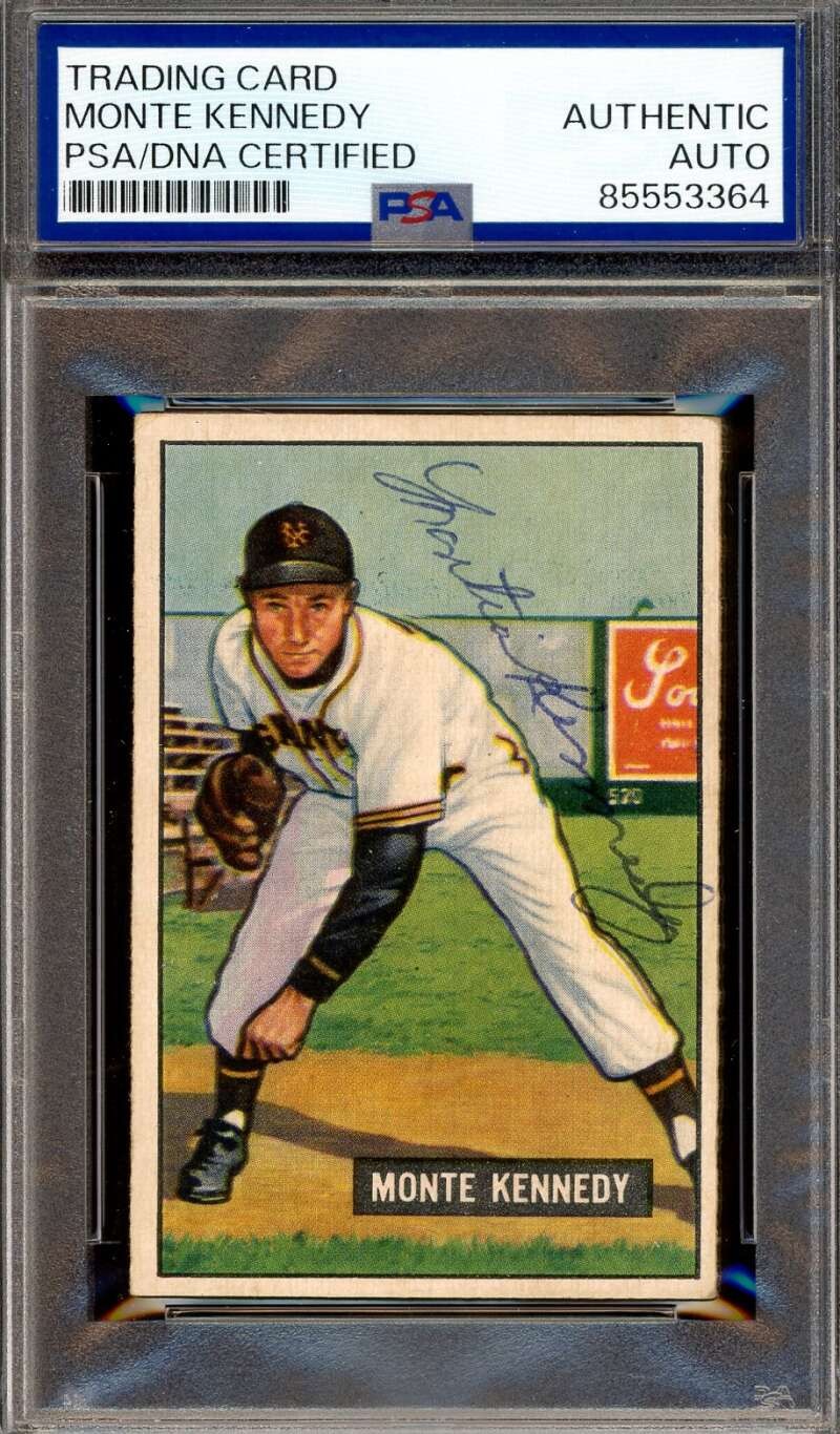 Monte Kennedy PSA DNA Vintage Signed 1951 Bowman Autograph