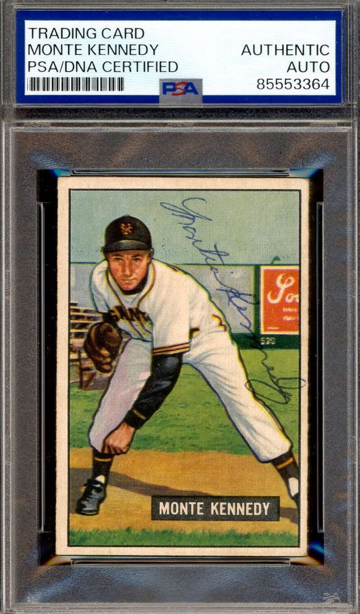Monte Kennedy PSA DNA Vintage Signed 1951 Bowman Autograph