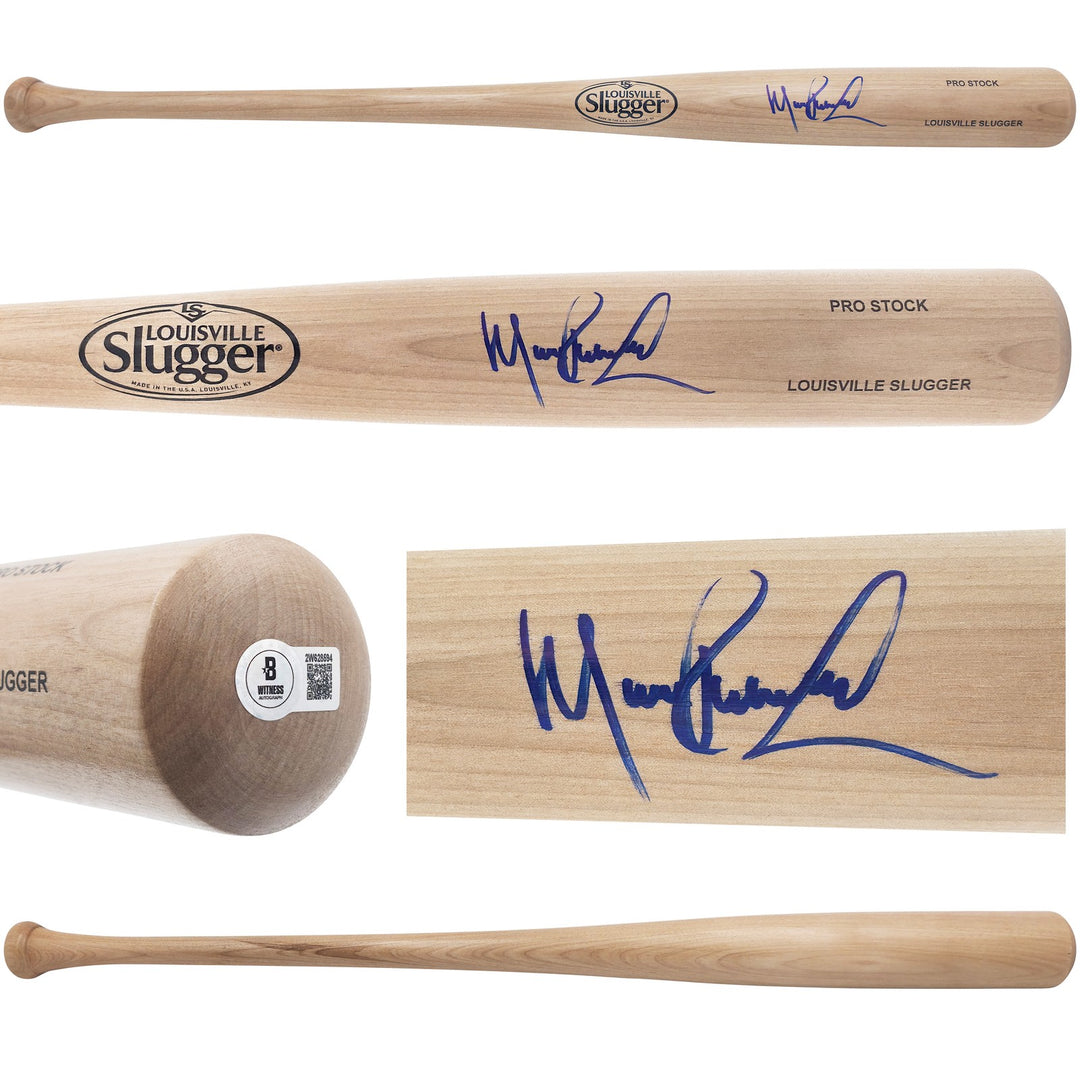 Manny Ramirez Signed Blonde L Slugger Pro Stock Baseball Bat Red Sox Beckett Wit