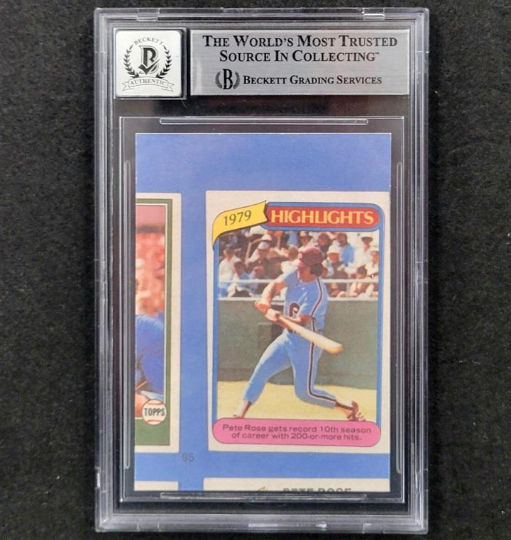 Pete Rose signed 1985 Topps #95 Philadelphia Phillies Card BAS BGS 10 auto