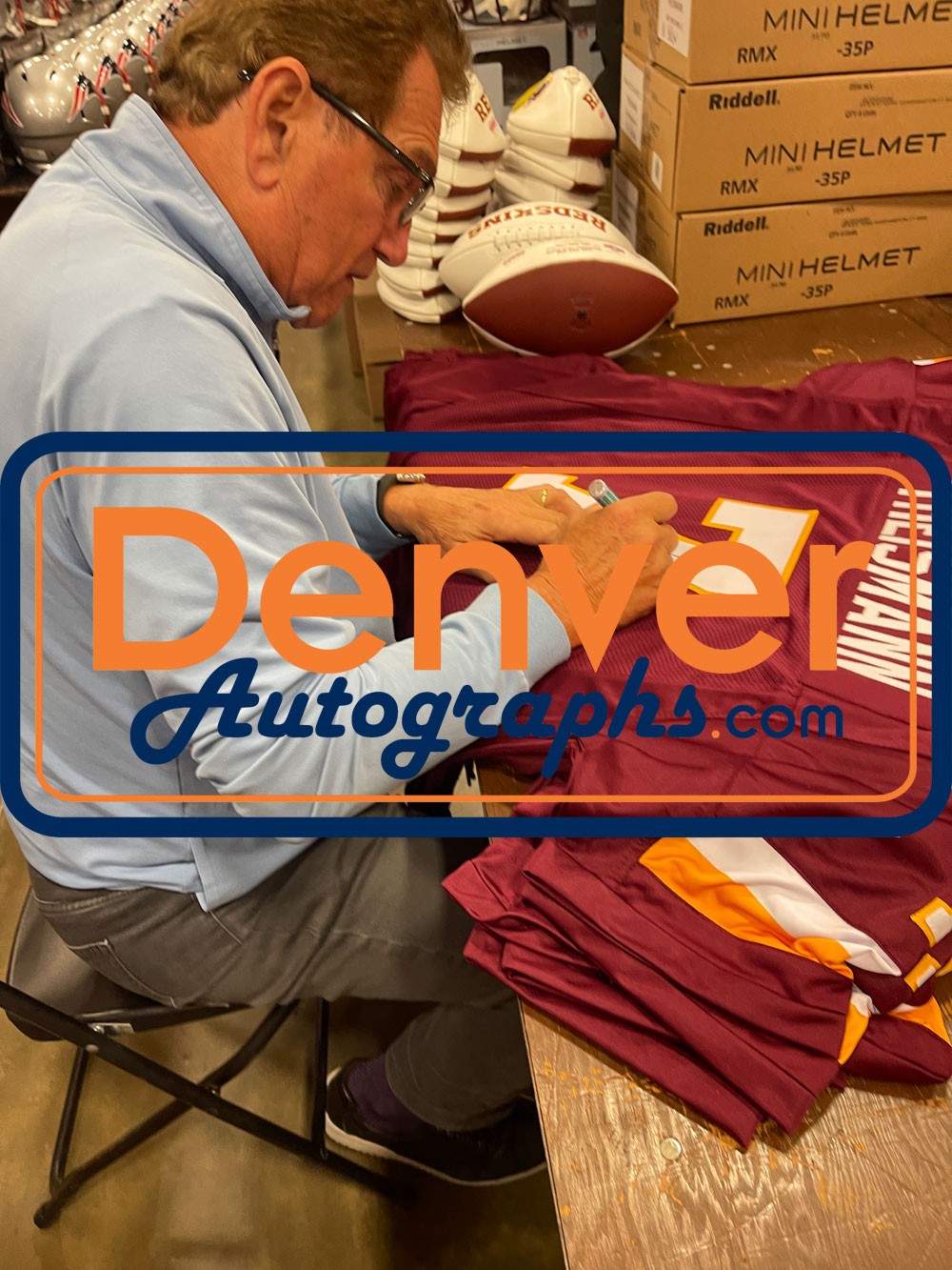 Joe Theismann Autographed/Signed Pro Style XL Red Jersey SB Champs Beckett 51492