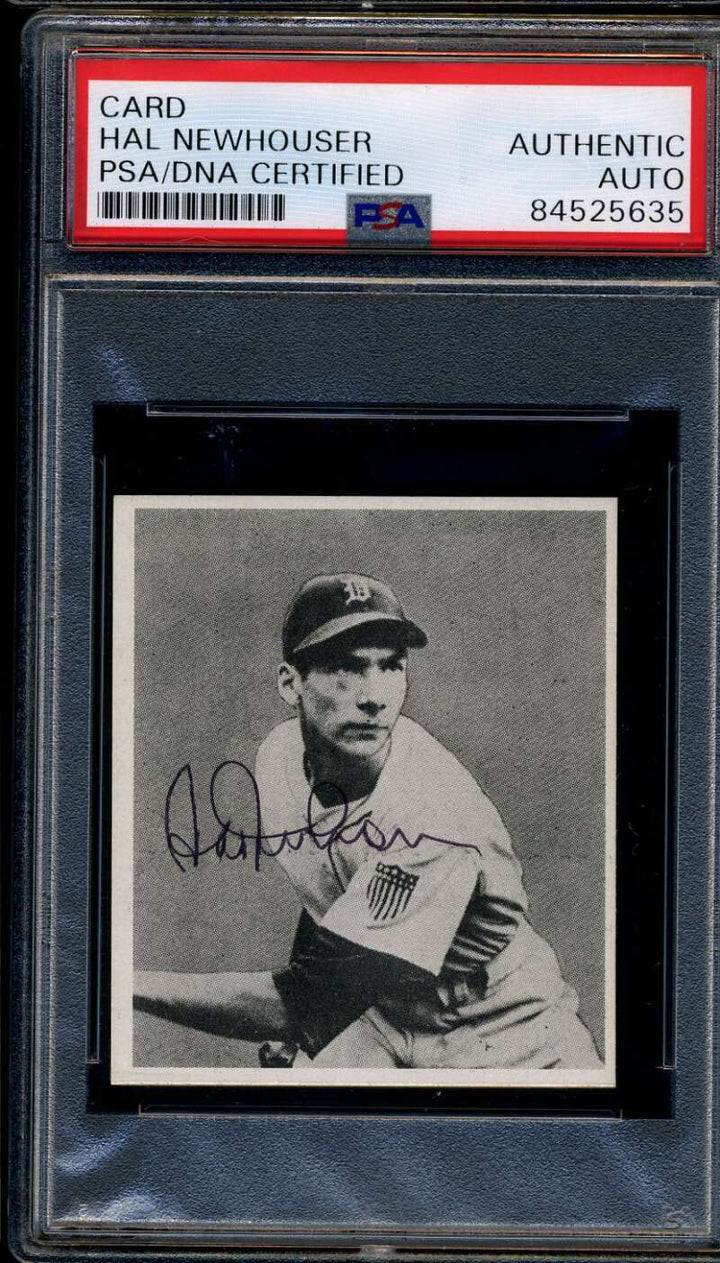 Hal Newhouser PSA DNA Coa Signed 1976 HRT/RES 1947 Bowman Reprint Autograph