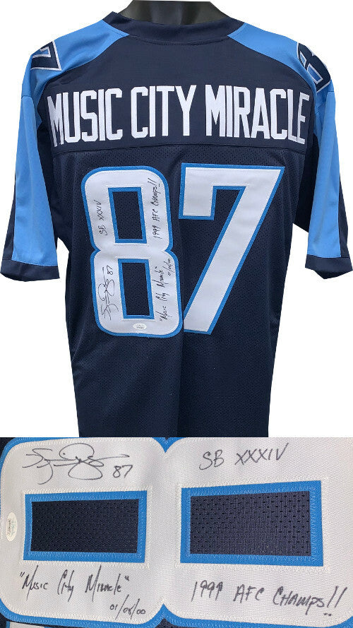 Music City Miracle Kevin Dyson signed Prostyle Jersey 1999 AFC Champs SB34 - JSA
