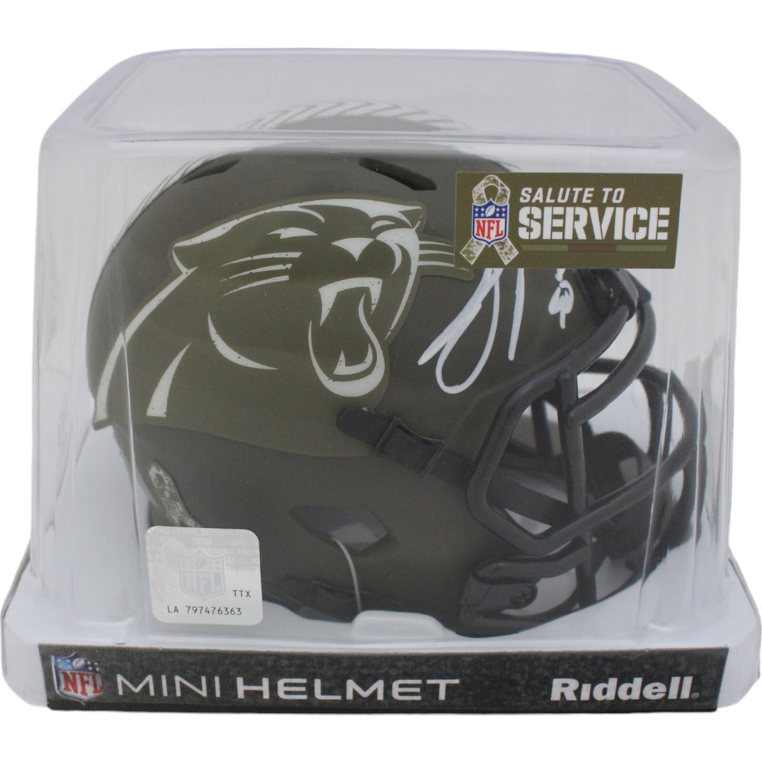 Julius Peppers Autographed Carolina Panthers 22 STS Mini Helmet Beckett 48133
