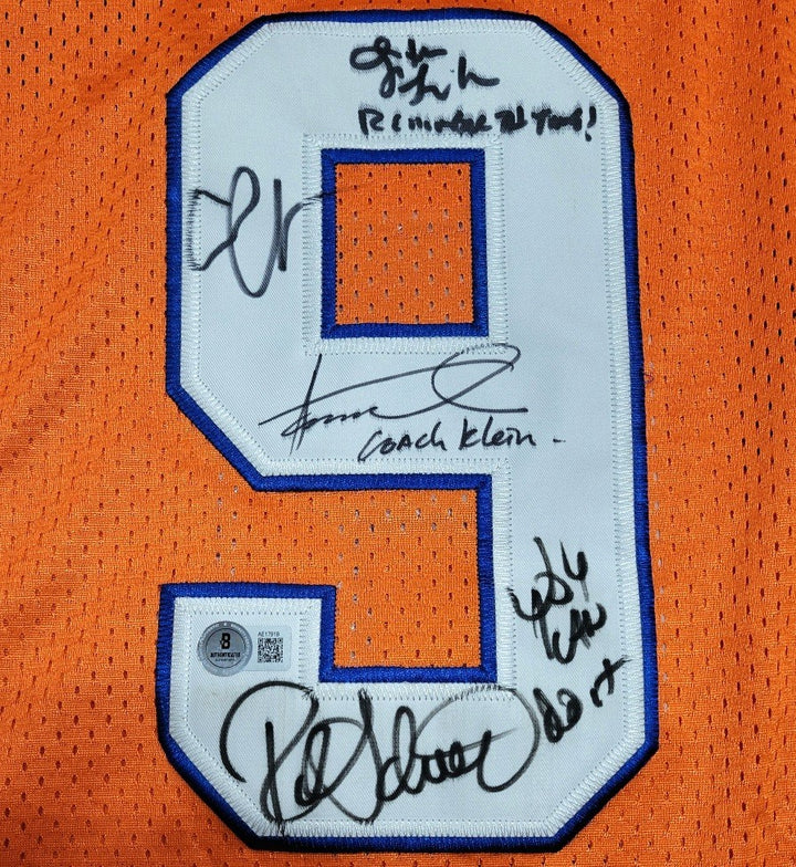 RARE Waterboy Cast Signed Jersey w/ QUOTES Sandler Winkler Schneider Beckett BAS