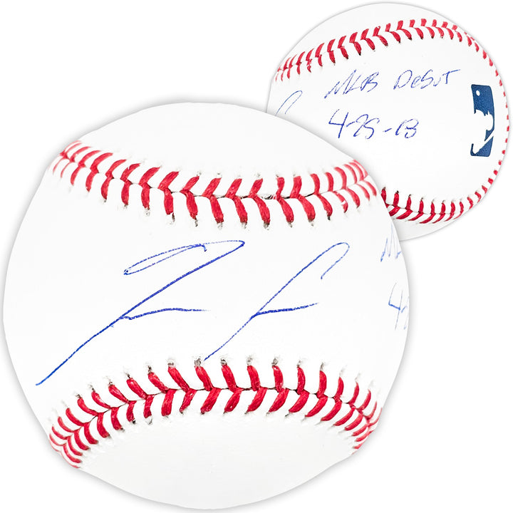 Ronald Acuna Jr. Signed MLB Baseball Atlanta Braves "MLB Debut 4-25-18" Beckett