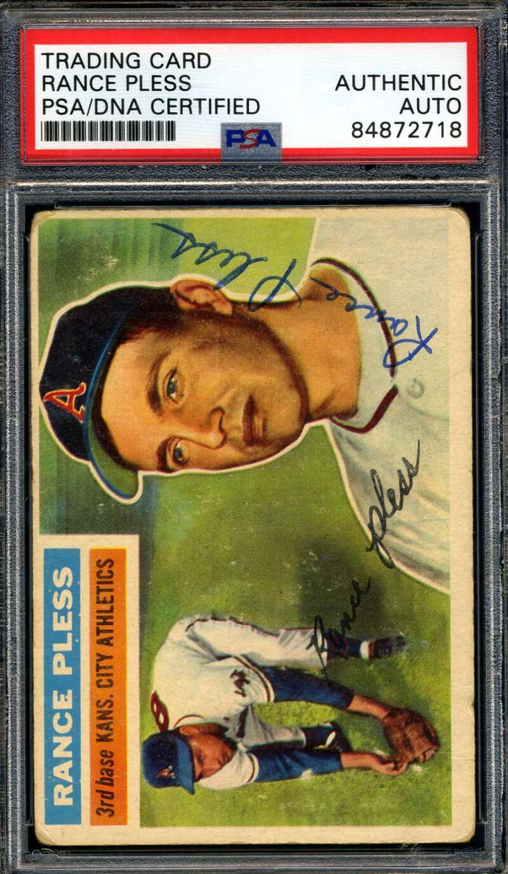 Rance Pless PSA DNA Signed 1956 Topps Autograph