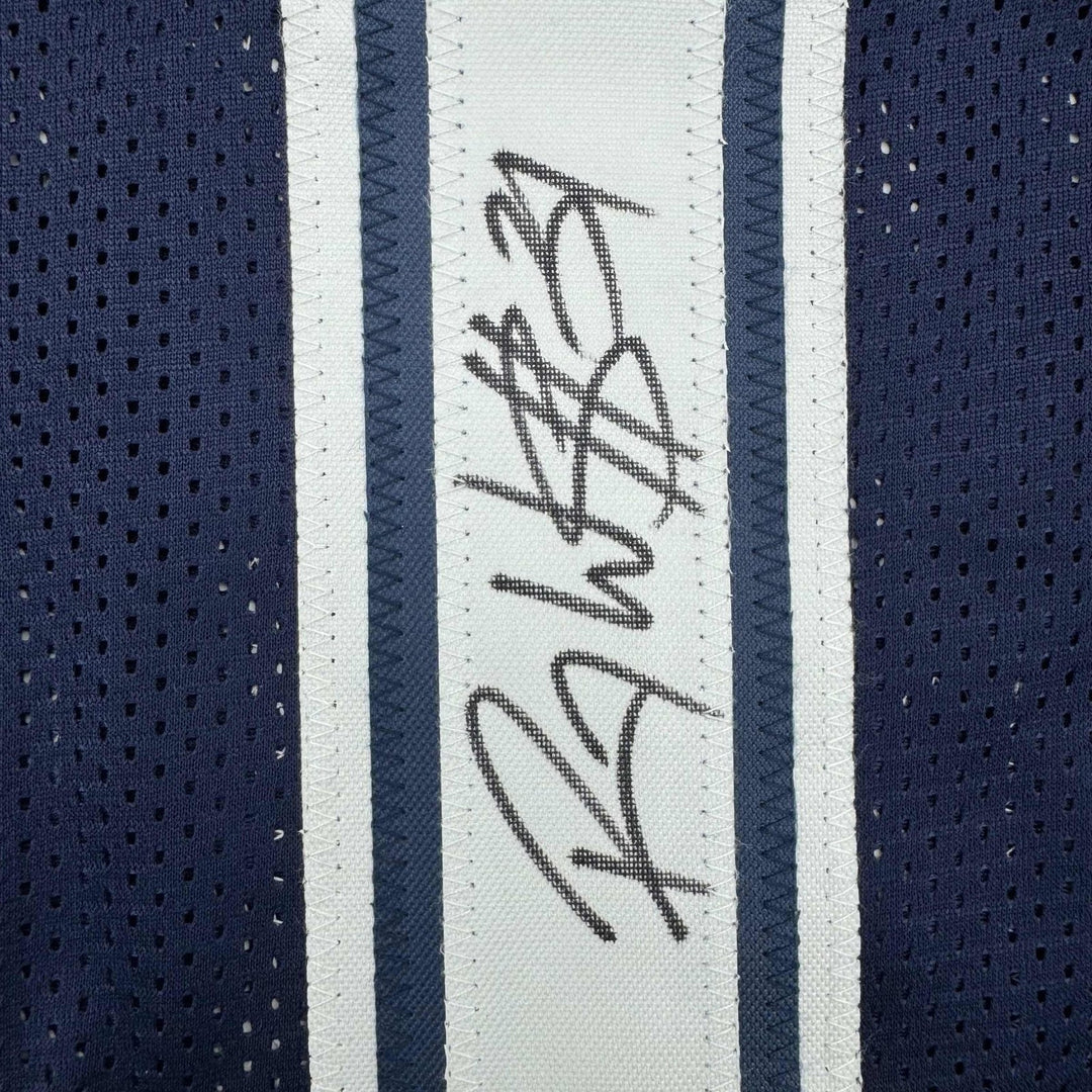 Framed Autographed/Signed Roy Williams 35x39 Dallas Blue Jersey JSA COA