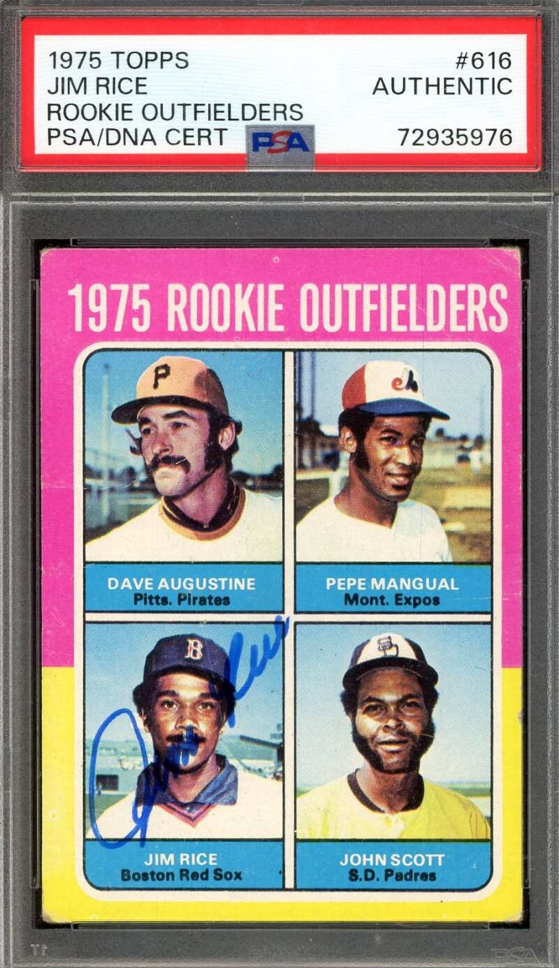 Jim Rice PSA DNA Signed Red Sox 1975 Topps Rookie Autograph