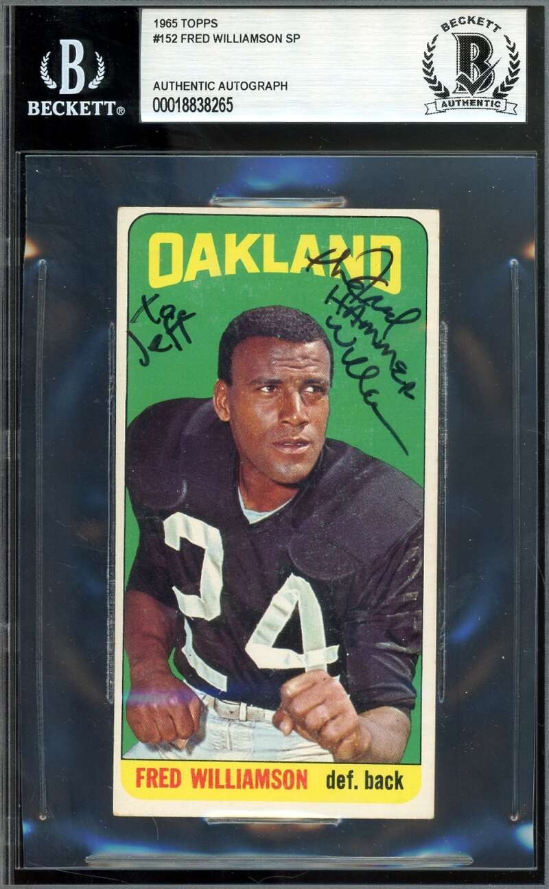 Fred Williamson Beckett BAS Signed 1965 Topps SP Autograph