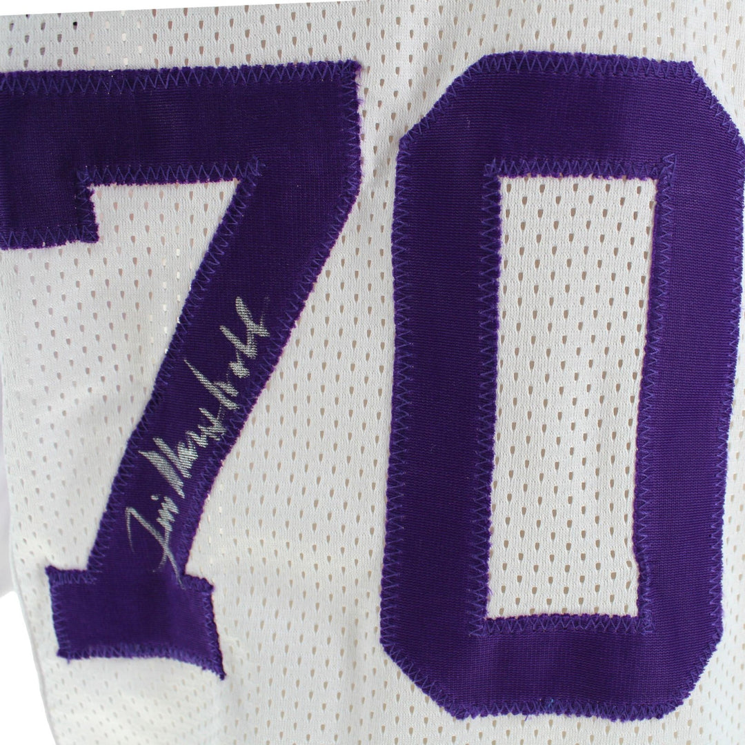 Purple People Eaters Autographed Minnesota Vikings White Jersey BAS COA Signed