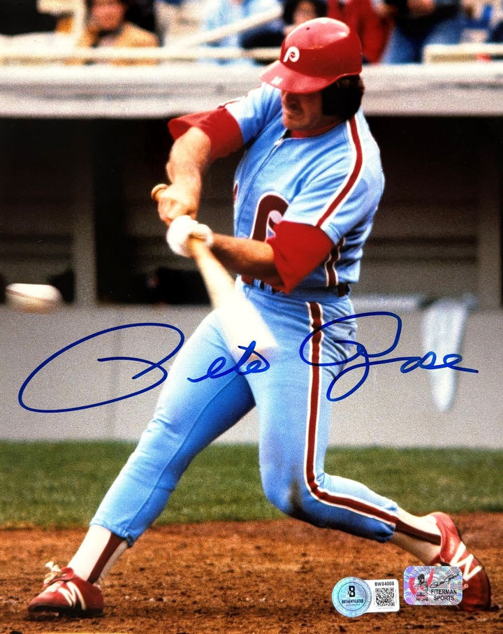 Pete Rose Signed 8x10 Philadelphia Phillies Photo BAS