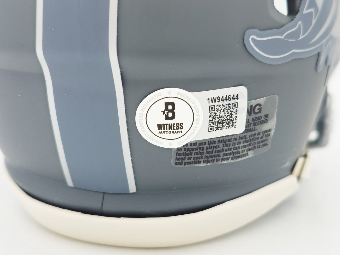 Tyreek Hill Signed Miami Dolphins Slate Gray Speed Mini Helmet Beckett Wit