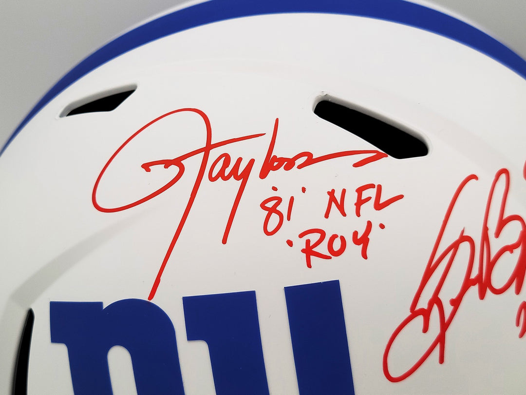 Lawrence Taylor Saquon Barkley Auto Giants Lunar Eclipse White FS Rep Helmet ROY