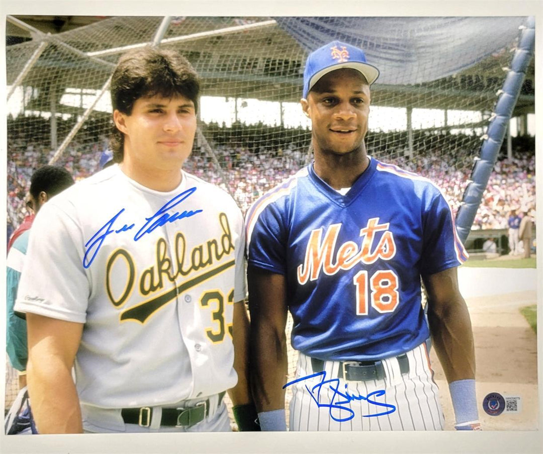 Darryl Strawberry & Jose Canseco signed 11x14 photo autograph ~ Beckett BAS Holo