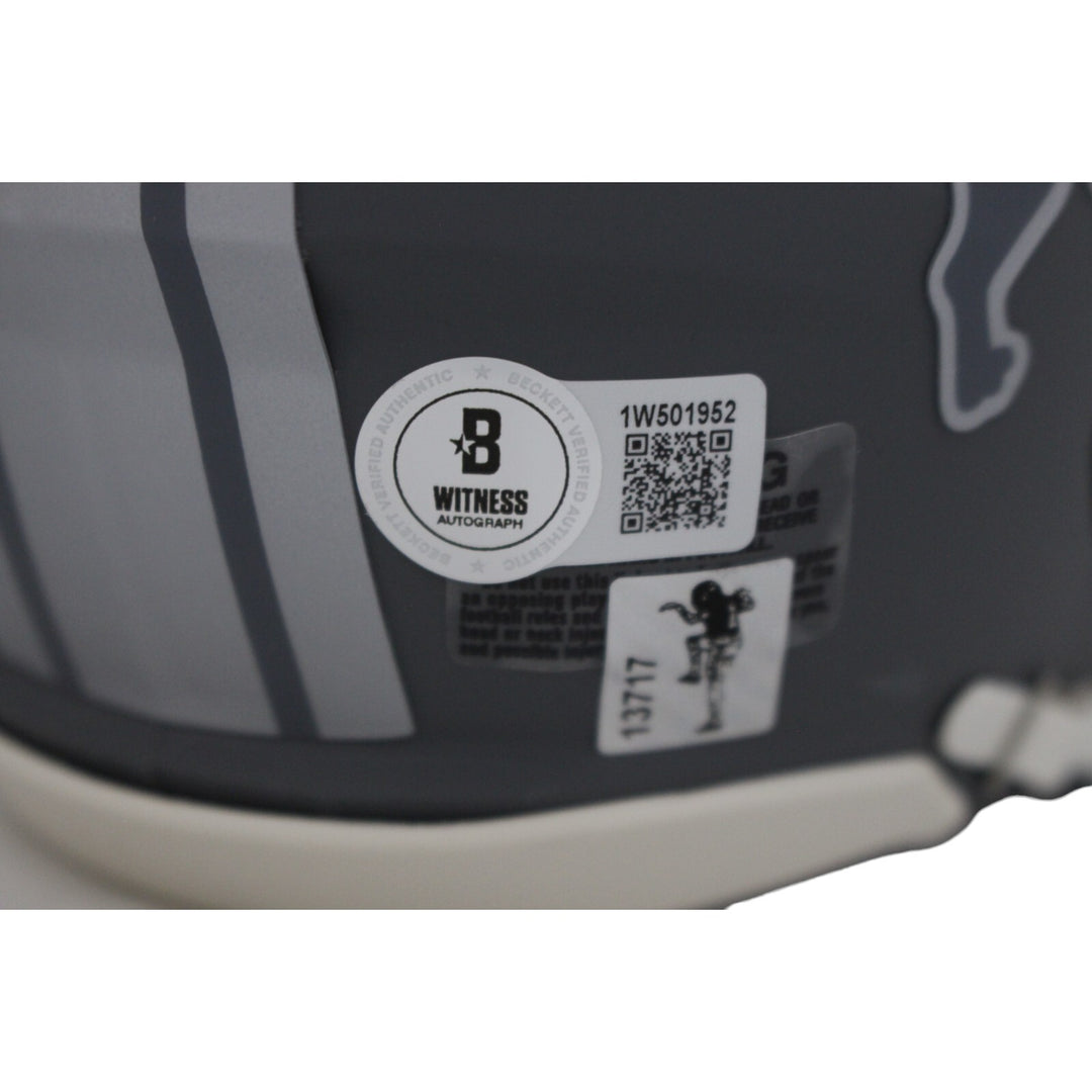 Jameson Williams Signed Detroit Lions Slate Mini Helmet Beckett 44939